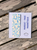 Marque-Page Magnétique Aquarelle Fleurs Bleues