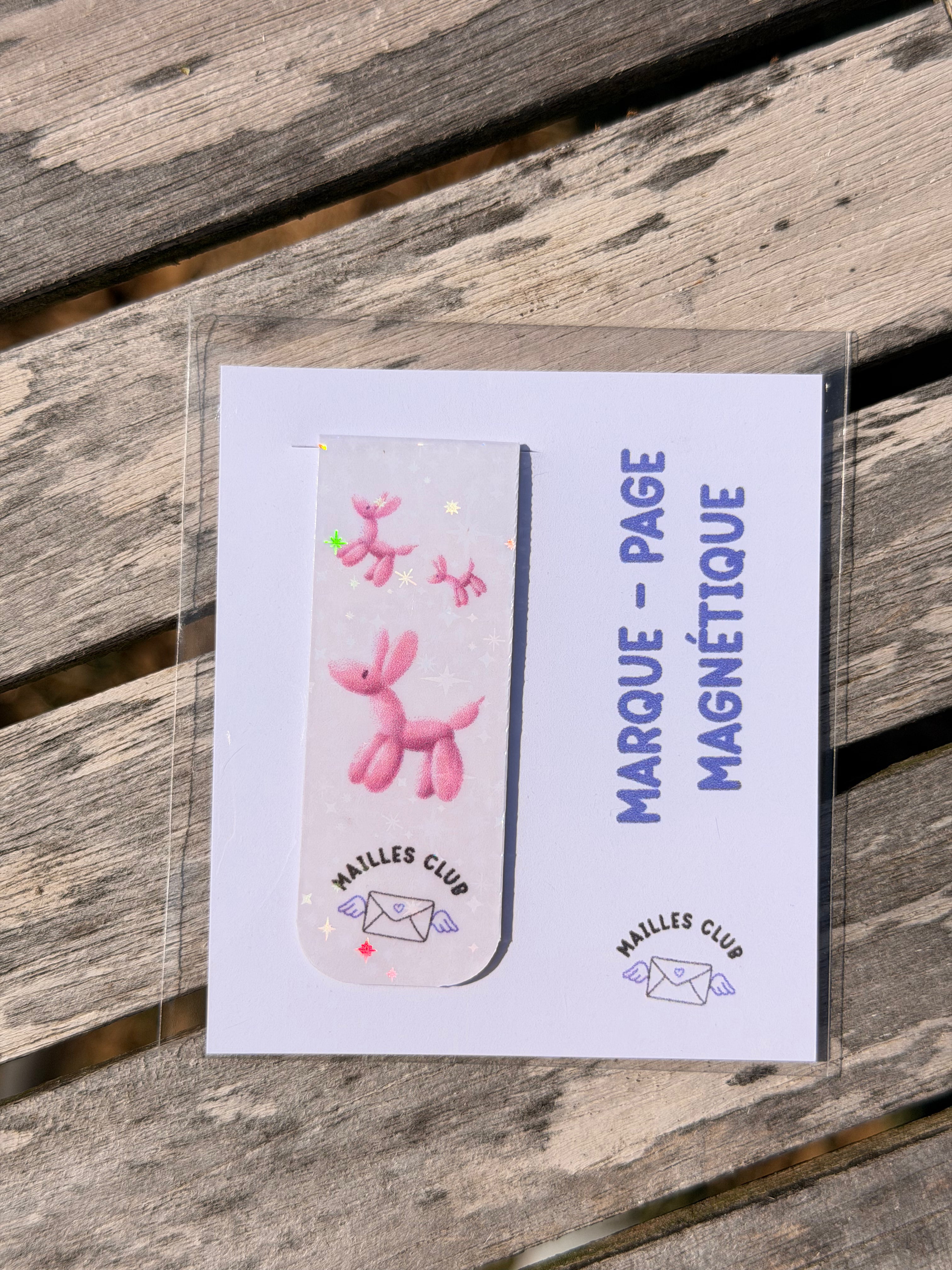 Marque-Page Magnétique Chien Bubble Rose