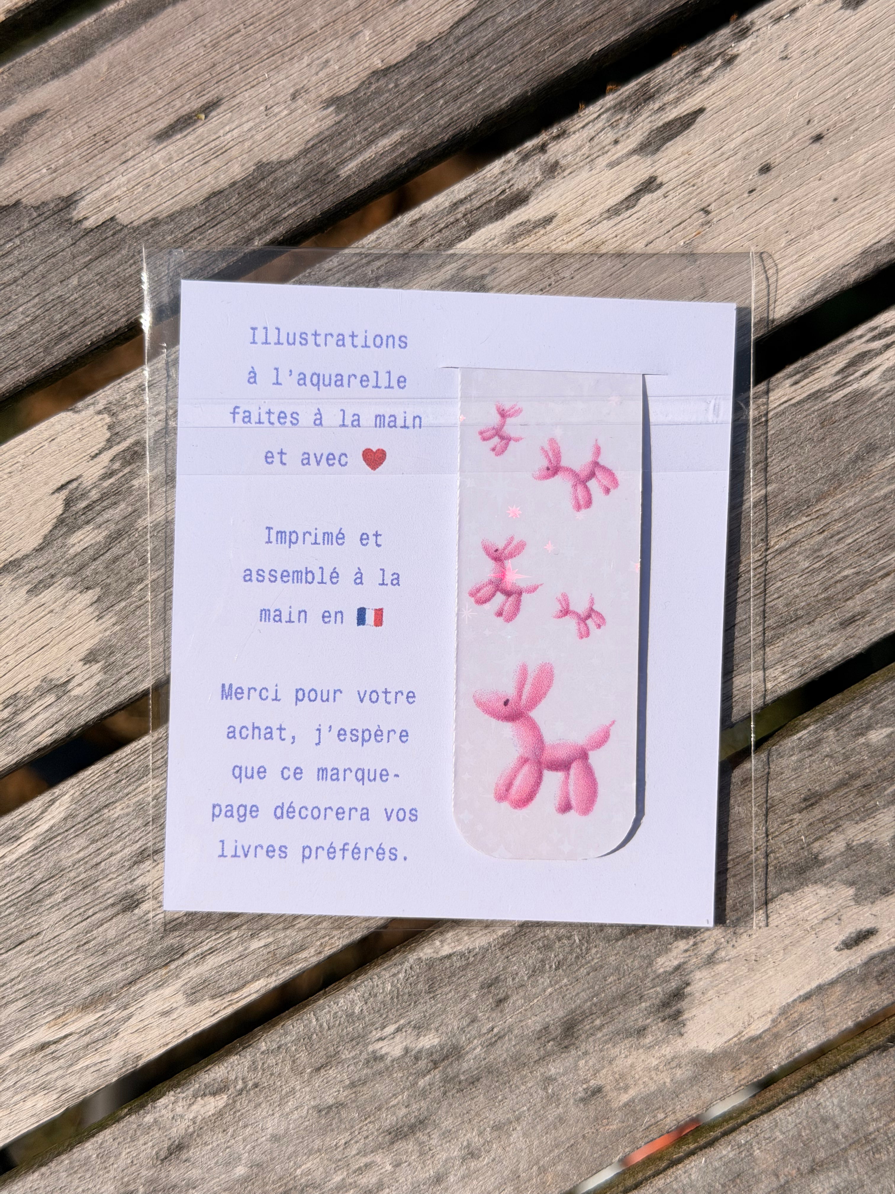 Marque-Page Magnétique Chien Bubble Rose