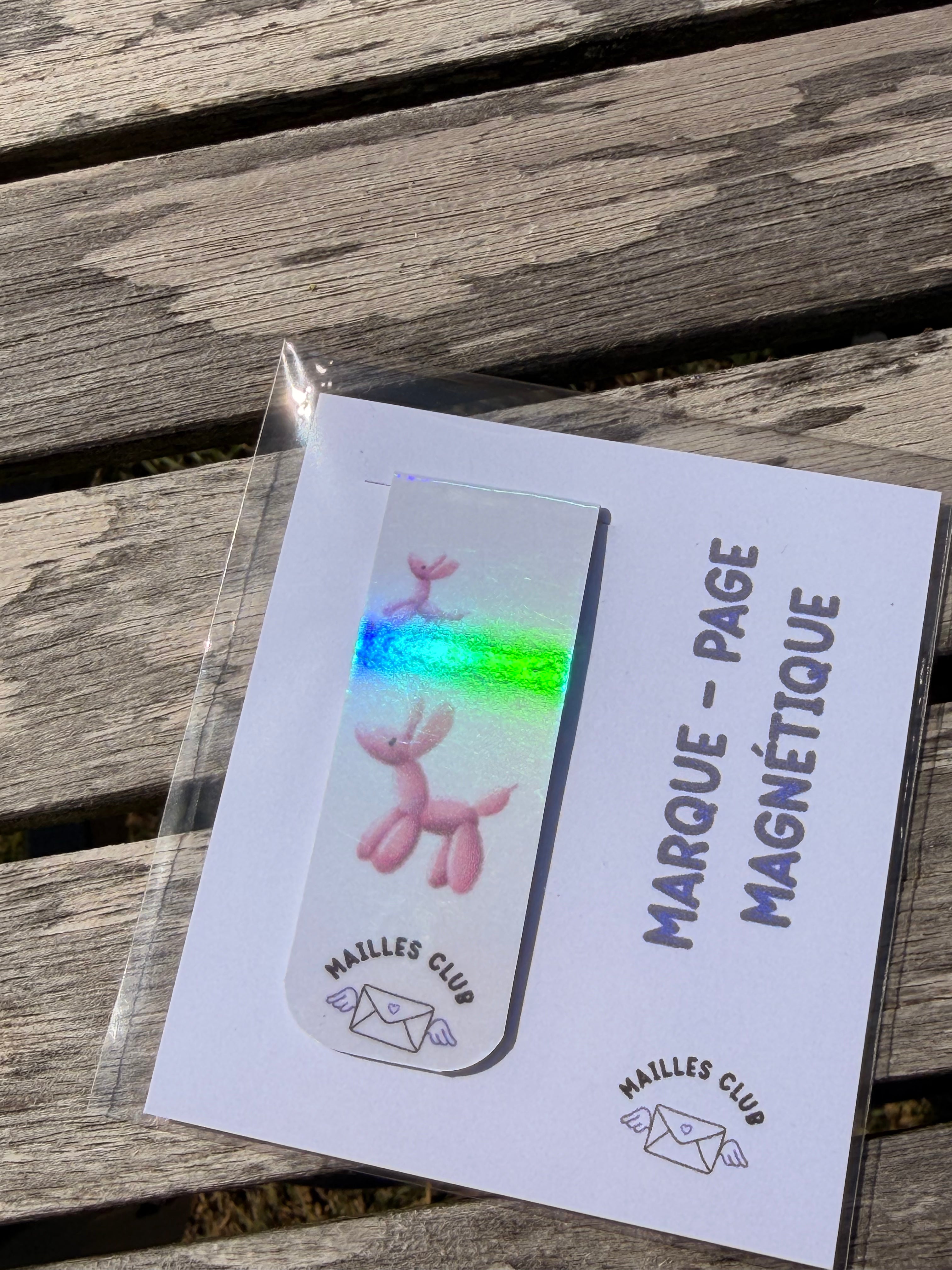 Marque-Page Magnétique Chien Bubble Rose