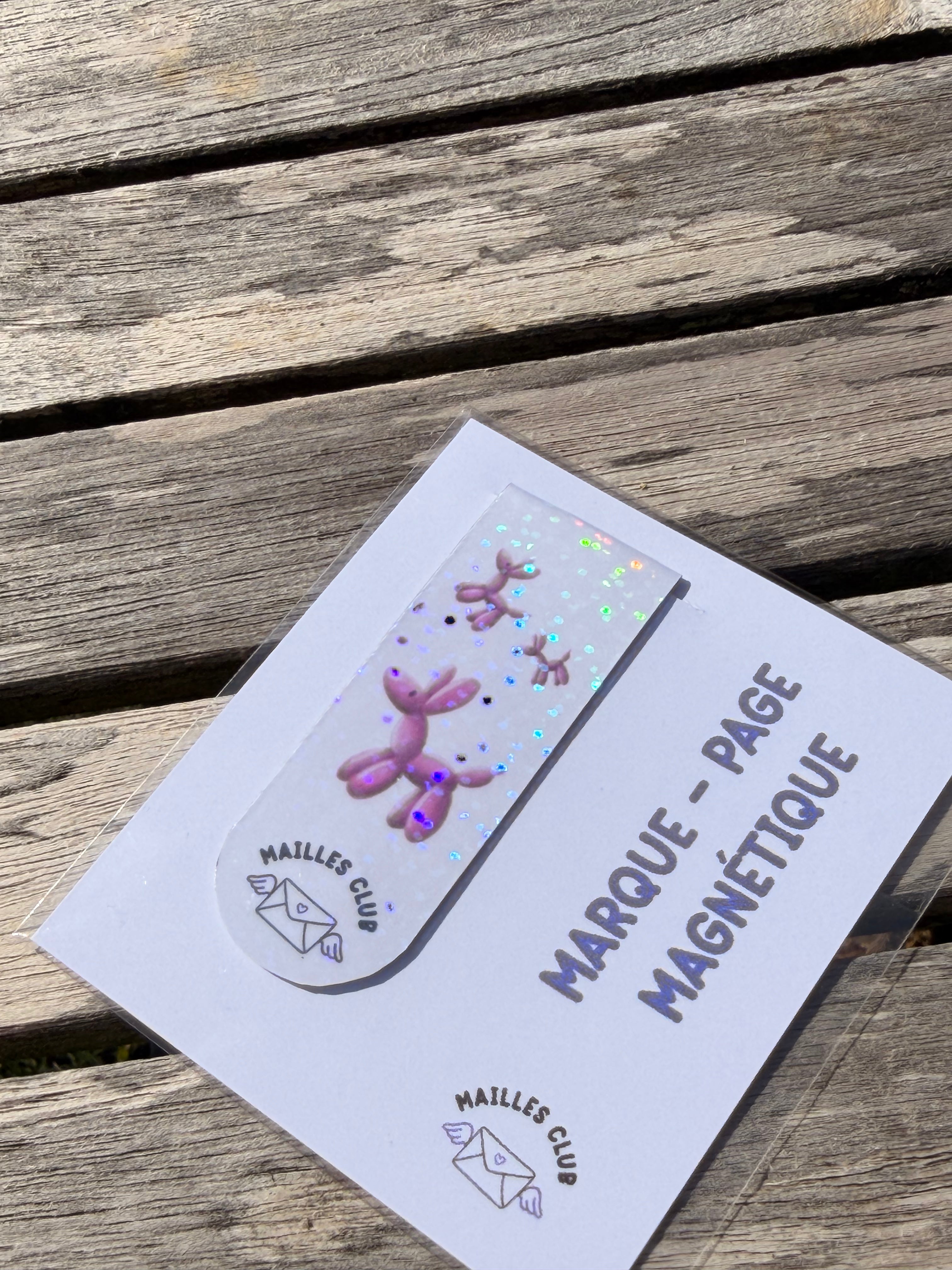 Marque-Page Magnétique Chien Bubble Rose