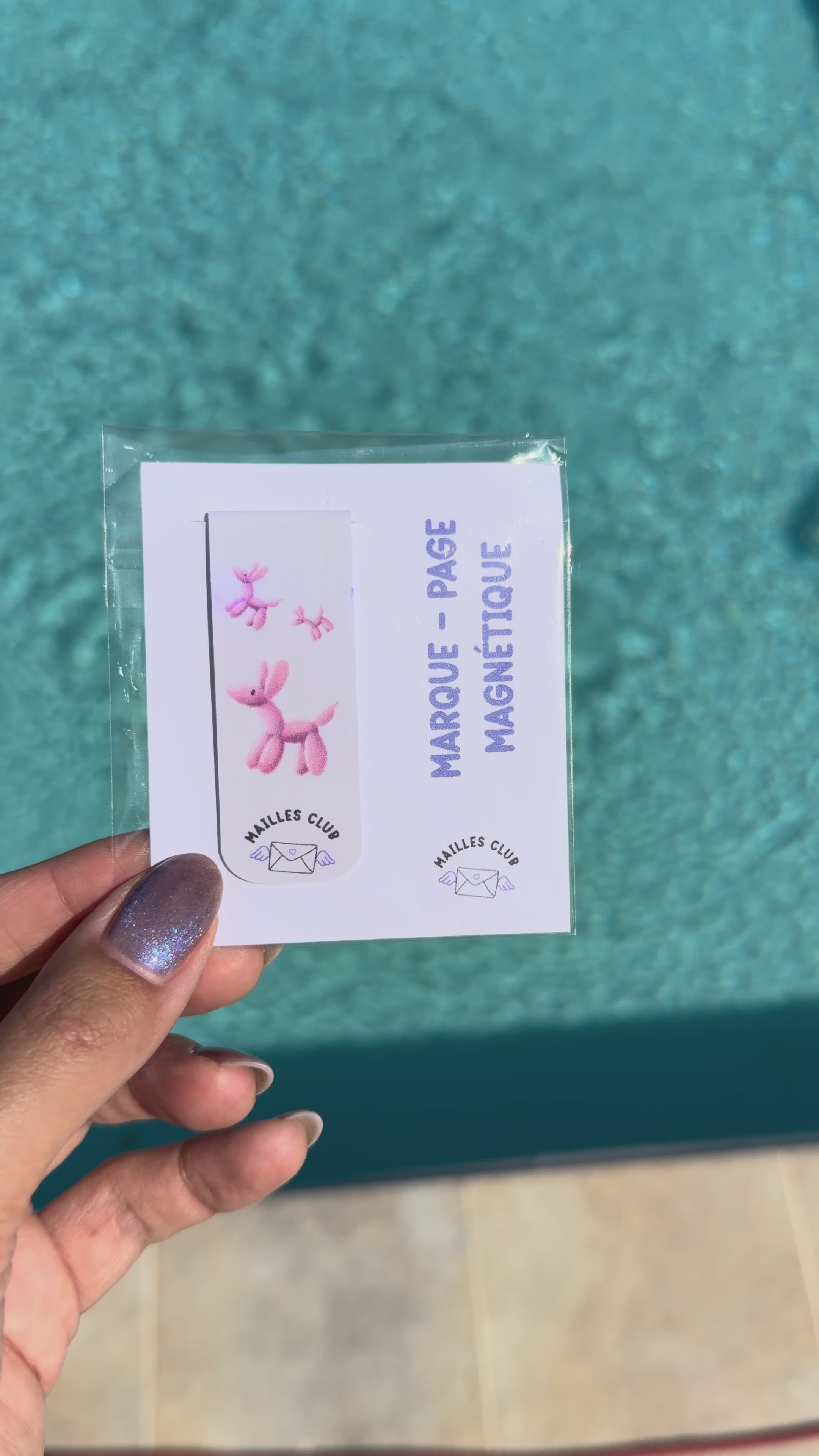 Marque-Page Magnétique Chien Bubble Rose